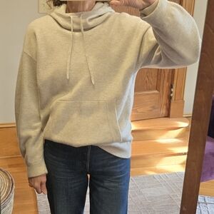 Vince Light Gray Slouchy Cashmere Hoodie | XS